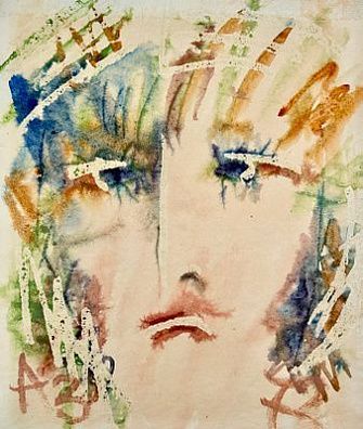 (П) [Приписывается] Зверев Анатолий Тимофеевич (1931-1996) - Портрет дамы. 1972 г. Бумага, ...