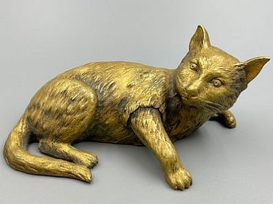 (П) Зажим для бумаг с пружинным механизмом. "Кот лежит". Кон. XIX — нач. XX вв.