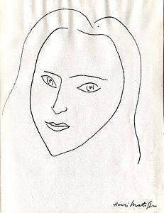 (П) Анри Матисс (1869-1954) - Портрет Анжелы Ламот. 1945 г. Бумага, литография 35 х 26,1 см ...