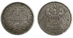 (П) 1 марка 1910 г. Германия, ХF