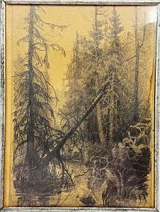 (П) [Приписывается] Денисов-Уральский Алексей Кузьмич (1864-1926) - Лесной пейзаж. Начало XX в. ...