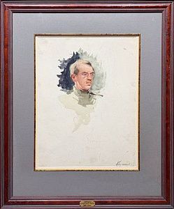 (М) Герасимов Александр Михайлович (1881-1963) 
 Портрет служащего. Середина 1910-х гг. Бумага, ...