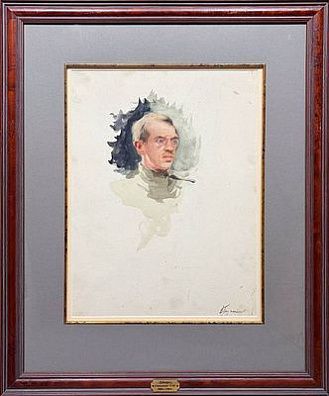 (М) Герасимов Александр Михайлович (1881-1963) 
 Портрет служащего. Середина 1910-х гг. Бумага, ...