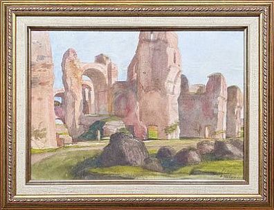 (М) Нивинский Игнатий Игнатьевич (1881-1933) - Рим. Термы Каракаллы. 1912 г. Бумага, акварель. ...