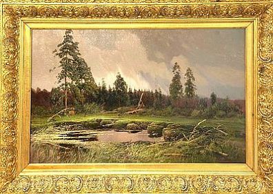 (П) Вучичевич-Сибирский Владимир Дмитриевич (1869–1919) - Пейзаж с болотом. Конец XIX - нач XX ...