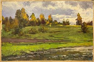 (П) [Приписывается] Маковский Александр Владимирович (1869–1924) - Пейзаж 1923 г. Холст на ...