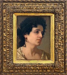 (М) Риццони Александр Антонович (1836-1902) - Женский портрет. 1898 г. Холст, масло. 32,7 х ...