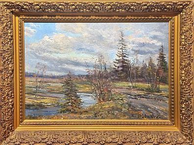 (М) Радимова Татьяна Павловна (1916-2000) - Абрамцево. Холст, масло 35 х 50 см