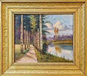(П) [Приписывается] Волков Ефим Ефимович (1844-1920) Тропа вдоль озера. Нач. XX в.