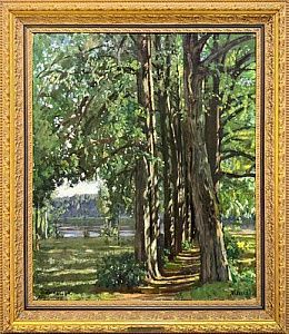 (М) Жуковский Станислав Юлианович (1875-1944) - Аллея над Неманом. 1930-е гг. Холст, масло. ...