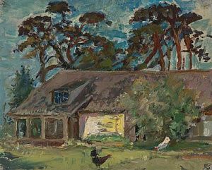 [Круг Лебедева] Васнецов Юрий Алексеевич (1900-1973) - Эстонский хутор. 1950-е гг. Бумага, ...