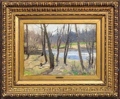 (М) Степанов Алексей Степанович - Ранняя весна. 1900-е - 1910-е гг. Холст на картоне, масло. 33 ...