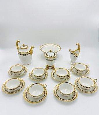 (М) Сервиз Dagoty à Paris (Даготи) Франция на 8 персон. 1799 - 1816 гг. Фарфор, золочение, ...