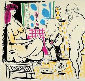 (П) Пабло Пикассо (1881 - 1973) Художник и его модель (Обнаженная). 1966 г.