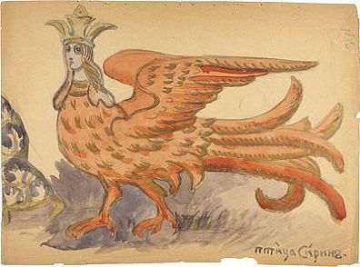 [Мир Искусства] Стеллецкий Дмитрий Семёнович (1875–1947) - Птица Сирин. Начало ХХ в. Бумага, ...