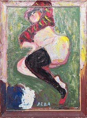 (М) Заславский Анатолий Савельевич (1939 г.р.) Леда. 1994 г. Холст, масло. 70 х 50 см