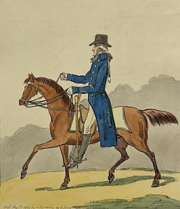 Ханна Хамфри (1745 - 1818) издатель 
Карикатура "Equestrian elgance! - or - a Nable Scot, metamorphosed Lord Douglas". 1803 г.