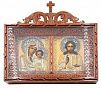 (П)* Галкин Семен Григорьевич - Венчальная Икона. Конец XIX в. Серебряный оклад, эмаль 17,5 х ...