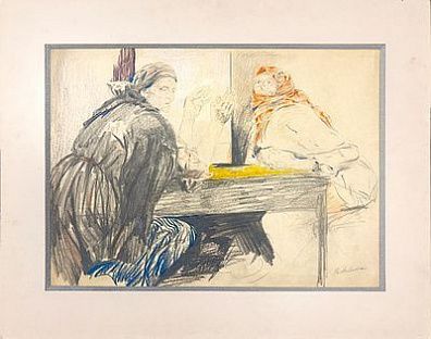 (М) Малявин Филипп Андреевич (1869-1940) - Сказочница. 1910-е-1930-е гг. Бумага, пастель, ...