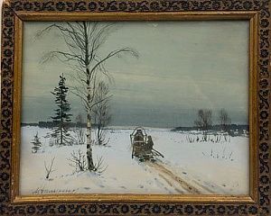 (П) Балунин Михаил Абрамович (1875 - 1938) На дровнях. Начало XX в.
