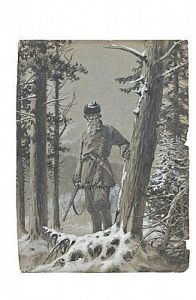 (П) [Предположительно] Самокиш Николай Семенович (1860 - 1944) - Охотник. Начало ХХ в. Бумага, ...