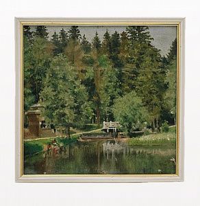(П) [Приписывается] Труфанов Михаил Павлович (1921 – 1988) - Парк Александрия. 1950-е. Холст, ...