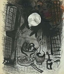 (П) Шагал Марк Захарович (1887–1985) - Коричневый натюрморт. 1957г. Бумага, литография. 23 x 20 ...