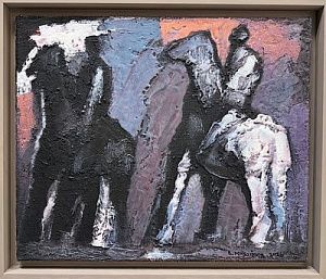 (П) Михайлов Вячеслав Саввич (1945 г.р.) - Всадники. 2026 г. Холст, левкас, акрил. 50 х 60 см ...