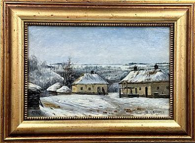 (П) Сажин Михаил Макарович (1818—1887) Зимняя деревня. 1844 г.