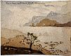 (П) Волошин Максимилиан Александрович (1878–1932) - Пейзаж с деревом. 1930 г. Бумага акварель ...