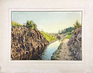 (П) Премацци Луиджи Осипович (1814–1891) Шлюз «Лауритсала» на Сайменском канале. Финляндия 1860-1880-е годы.