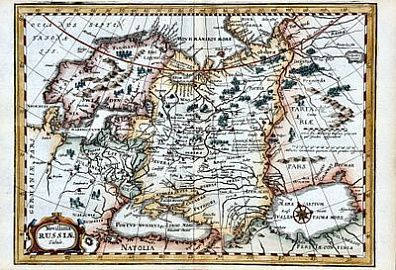 (П) Филипп Клювер (нем. Philipp Cluver, Clüver; 1580—1623) - картограф; Хоффманн Йоханнес (Hoffmann, Johannes; 1629 - 1698) - издатель Новая карта России [Novissima Russia tabula]. 1676 г.