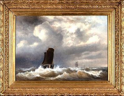 (М) Экгорст Василий Ефимович (1831–1901) - Морской пейзаж. 1862 г. Холст, масло. 42 х 61 см ...