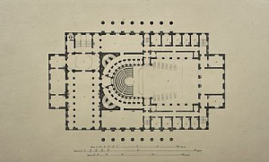 Неизвестный гравер по рисунку Джакомо Кваренги (1744-1817) План Большого театра. 1780-е гг.