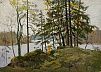 (П) Кранц Владимир Павлович (1913–2003) - На Валааме. 1983 г. Картон, масло. 50 х 70 см ...