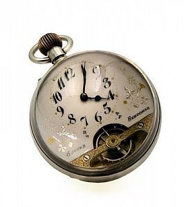 (П) Часы Стеклянный шар, HEBDOMAS (Hebdomas 8 jours), XX в. Диаметр 7 см.