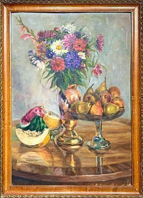 (М)* Мешкова-Яковлева Екатерина Васильевна (1898-1964) - Натюрморт. 1950-е гг. 70 х 49 см ...