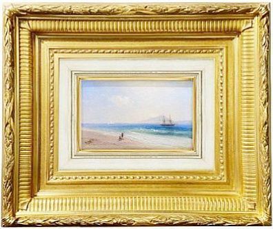 (М) Айвазовский Иван Константинович (1817-1900) - Парусник у берега. 1877 г. Дерево, масло. ...