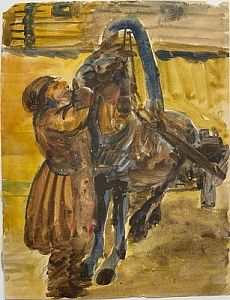 [Мир Искусства] Яковлев Александр Евгеньевич (1887-1938) - Конюх. 1900-е гг. Бумага, акварель ...