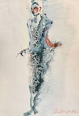 (М) Каплевич Павел Михайлович (1959 г.р.) - Эскиз костюма к неосуществленному проекту "Тетка ...