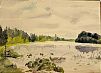 (П) Лансере Николай Евгеньевич (1879-1942) - Лесное озеро. Бумага, акварель. 22 х 29,5 см ...