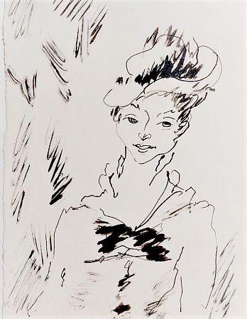 Соколов Михаил Ксенофонтович (1885-1947) Портрет девушки в шляпке