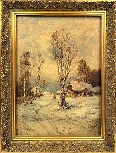 (П) [Приписывается] Фёдоров Семен Фёдорович (1867-1910) - Зимний пейзаж. Конец XIX - начало XX ...