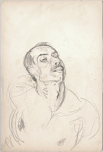 Яковлев Александр Евгеньевич (1887—1938) Автопортрет (на обороте обнажённый с леопардовой шкурой на руке). 1910-е гг