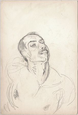 Яковлев Александр Евгеньевич (1887—1938) Автопортрет (на обороте обнажённый с леопардовой шкурой на руке). 1910-е гг