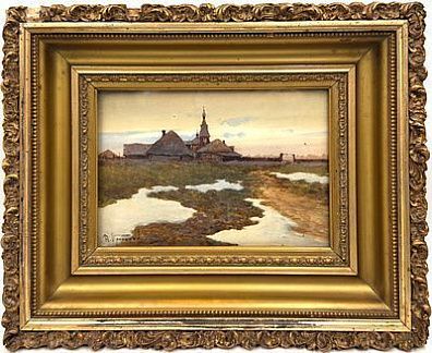 (П) Прокофьев Алексей Матвеевич (1859–1925) - Весенний пейзаж с церковью. 1900-1910-е гг. ...