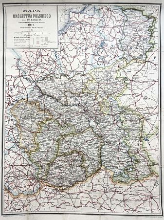 [Из частной коллекции N] Карта Польшы. П.А. Барач. 1914