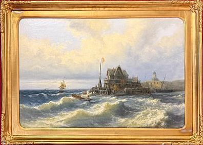 (М) Бредов Альберт (1828 - 1899) - Морской пейзаж. Последняя треть XIX в. Холст, масло. 57,5 х ...