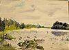 (П) Лансере Николай Евгеньевич (1879-1942) - Лесное озеро. Бумага, акварель. 22 х 29,5 см ...