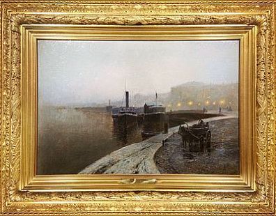 (М) [ТОП-ЛОТ] Ендогуров Иван Иванович (1861-1898) - Набережная в Петербурге. Конец XIX в. ...